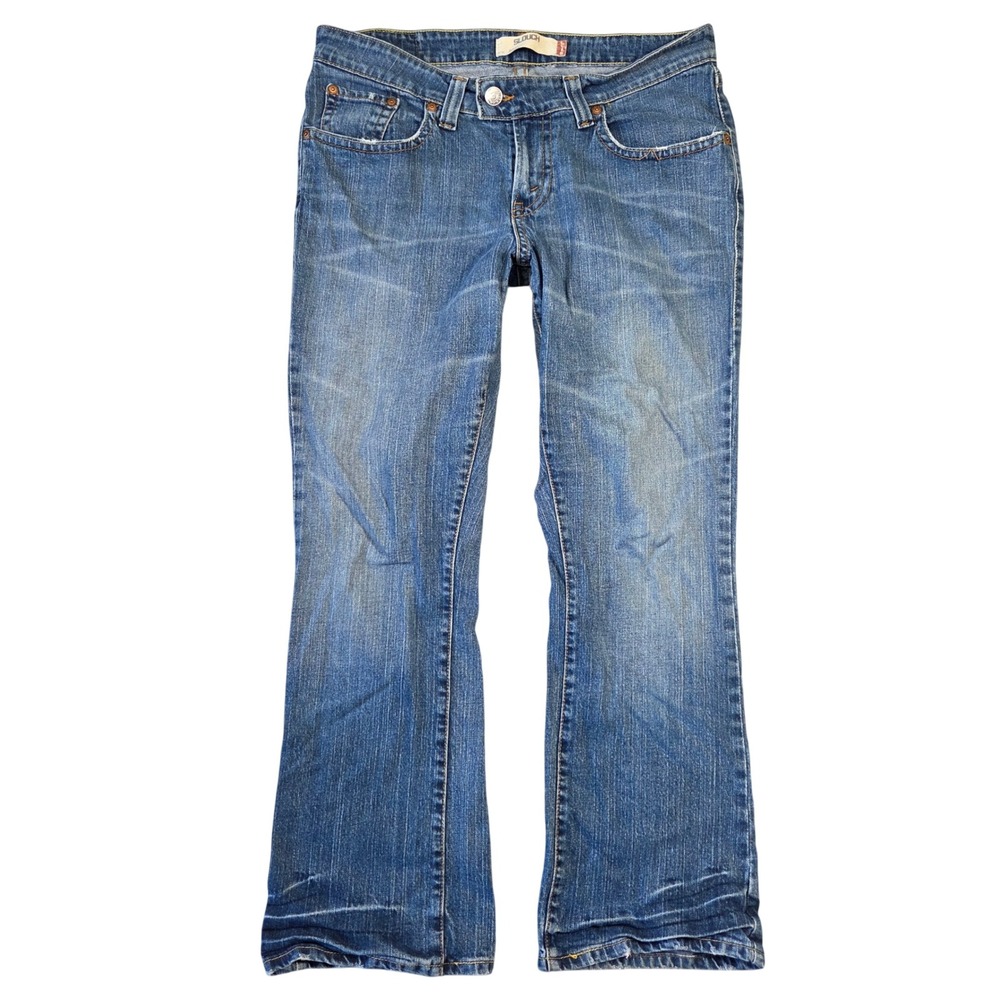 Levis 504 Slouch Straight Leg Jeans Womens Size 37 Medium Wash Blue Low Rise Y2K